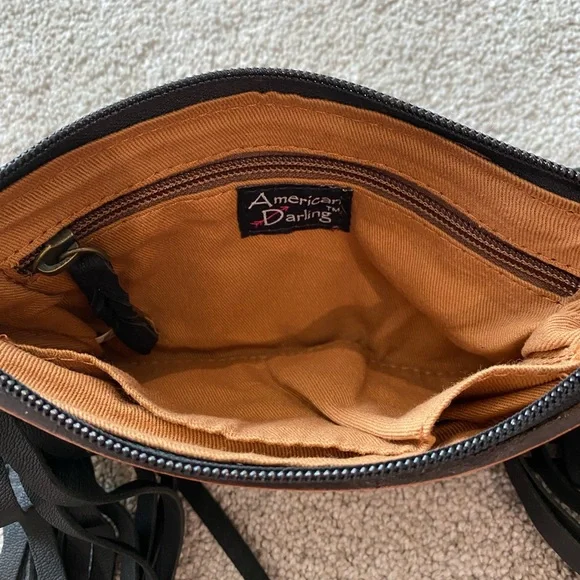 Clutch Purse. American Darling. Western fringe Aztec print wrist clutch - Picture 2 of 6